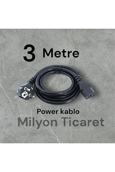 Leddekor Power Kablo 3 Metre 220 Volt 10 Amper Kapasiteli
