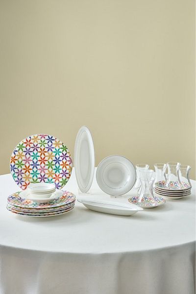 Karaca Fine Pearl Confetti 26 Piece 6 Person Breakfast Set Gold