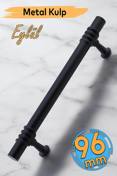 Badem10 Sep (96 mm - 9,6 cm) Mobilier din metal negru Sertar de bucătărie Dulap Dulap Capac mâner Mâner