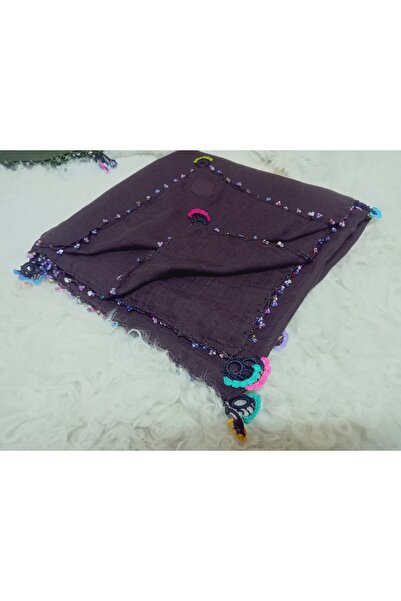 Ezgi Eșarfă din bumbac Ezgi Motiv cu model de flori Croșetat și suprafețe cu ...