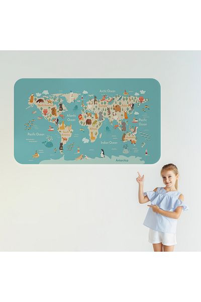 Harita Sepeti Educational World Map Atlas Sticker for Children and Baby - 3770