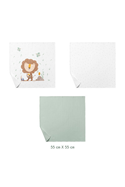 Casadora Baby Simba 100% Cotton 3-Piece Muslin Cover Set -55X55Cm