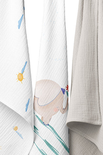 Casadora Baby 100% Cotton 3-Piece Muslin Cover Set -55X55Cm