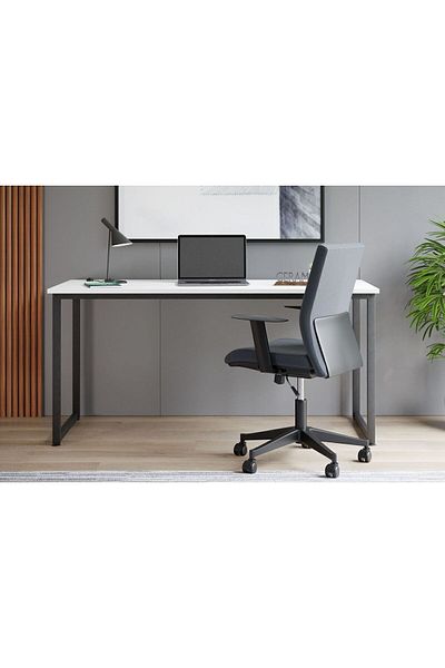 Ceramical Birou de calculator Ms1, masă de studiu, birou în stil simplu pentru biroul de acasă - 60x140 cm - alb