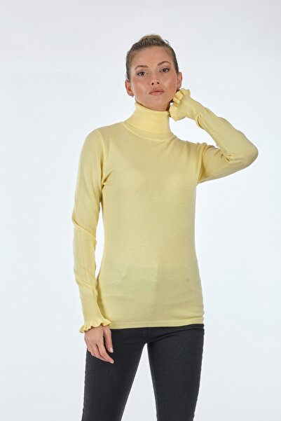 BSB Turtleneck Long Sleeve Yellow Women's Knitwear 048- 160005