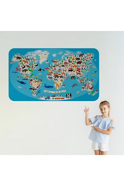 Harita Sepeti Educational World Map Atlas Sticker for Children and Baby - 3787