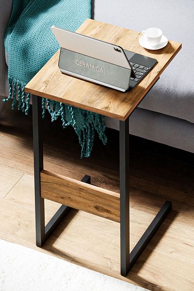 Ceramical Sp3 C Shaped And Table , Armchair Over Table , Sofa Table - Pine