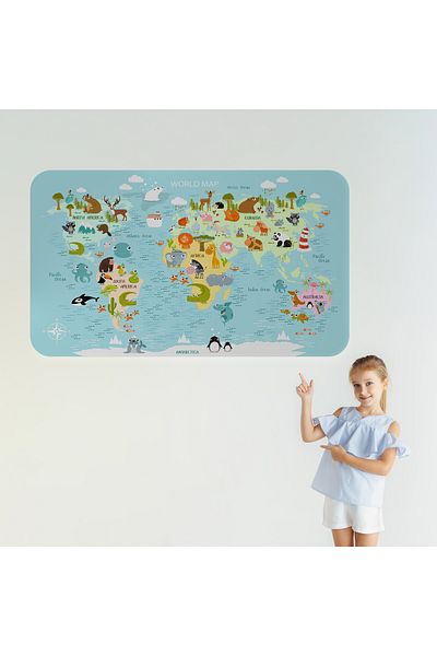Harita Sepeti Educational World Map Atlas Sticker for Children and Baby - 3782
