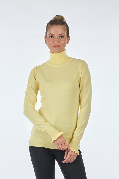 BSB Turtleneck Long Sleeve Yellow Women's Knitwear 048- 160005