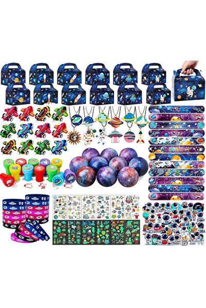 Beauenty 146 قطعة من هدايا حفلات الفضاء، لوازم حفلات أعياد الميلاد على شكل كو...