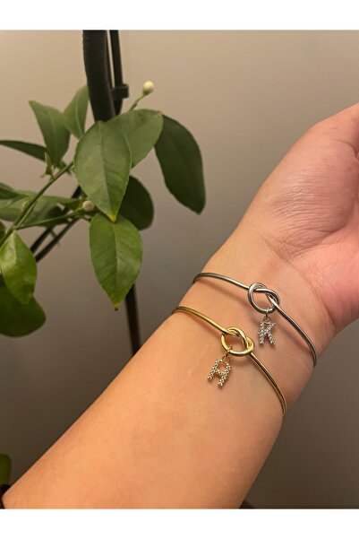 Vona Atelier Kişiselleştirilebilir Düğüm Çelik Çift Bilekliği