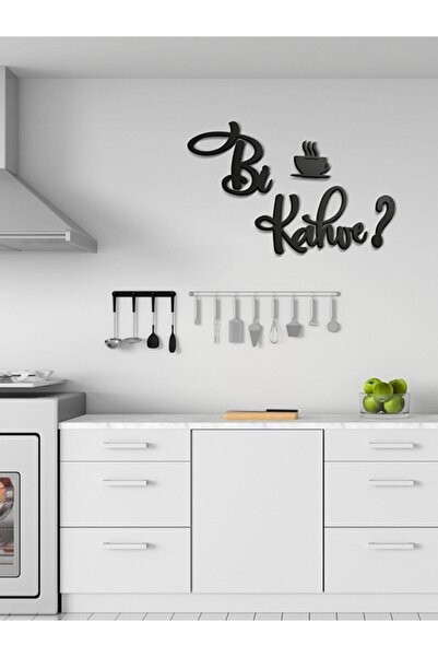 Genel Markalar Siyah Ahşap Lazer Kesim Dekoratif Duvar Süsü Bi Kahve