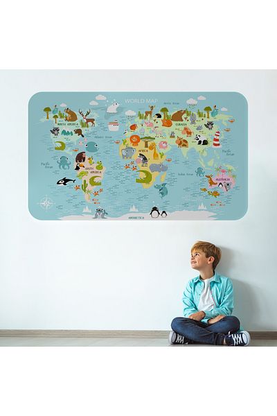 Harita Sepeti Educational World Map Atlas Sticker for Children and Baby - 3782