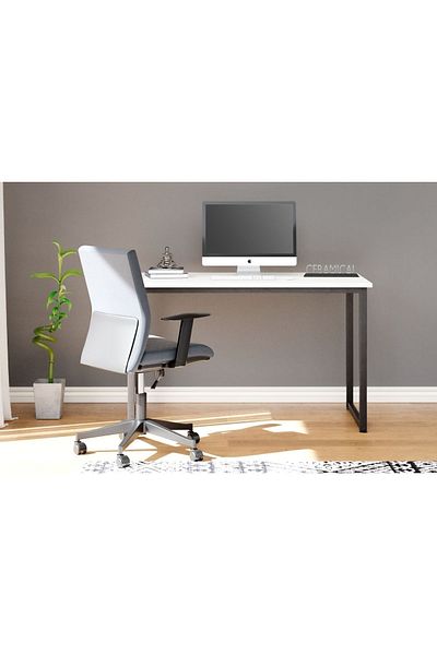Ceramical Birou de calculator Ms1, birou mic de acasă, masă de scris pentru studiu - 60x120 cm - alb