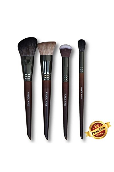 Kajol Beauty Set of 4 makeup brushes, goat hair and synthetic fiber, handmade,