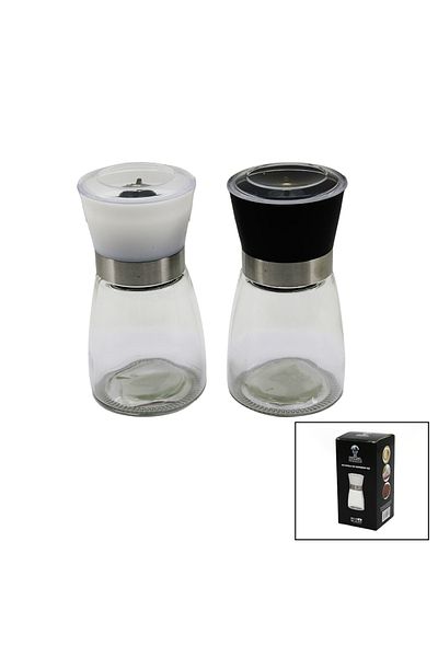 RubyBoutiques Glass Bowl - Plastic Lid Salt - Spice Grinder (4767) - Blc3434-8560
