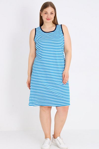 İntensive Rochie de damă 100% bumbac cu dungi cu bretele