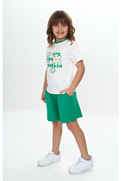 Toontoy Girl's Floral Printed Shorts Suit