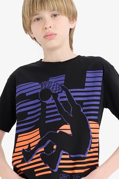 DeFacto Shaquille O'Neal T-Shirt for Boys - Crew Neck, Short Sleeve D9553A825Sm