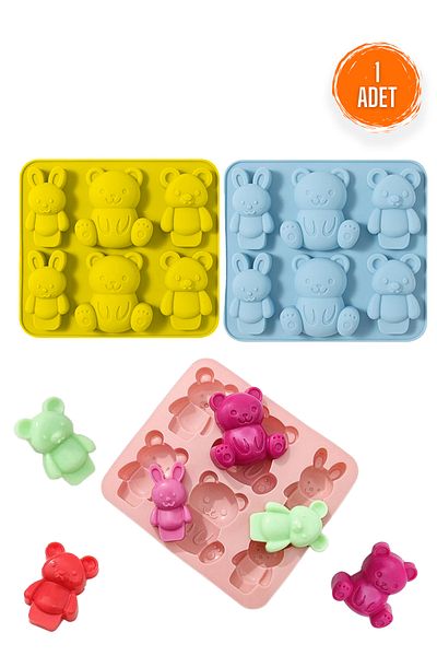 Beatitude Shaped Ice Mold 1Pc Teddy Bear Rabbit-Shaped Ice Storage Container for Cola Fruit Juice Cocktail Cooling