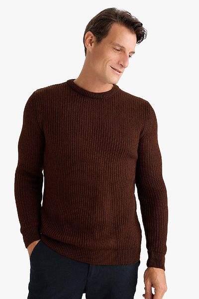 DeFacto Πλεκτό πουλόβερ Regular Fit Crew Neck A5268ax24au