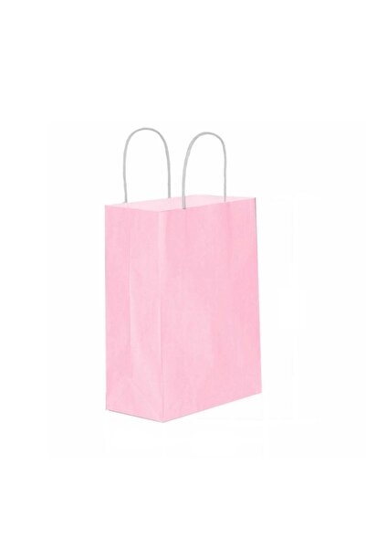 Roll-Up Kraft Çanta Pembe 18x8x24 Küçük 25 Li