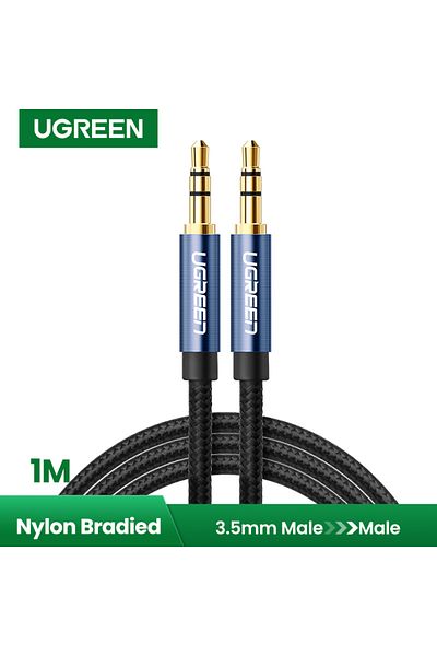 Ugreen كابل دائري من ذكر إلى ذكر مقاس 3.5 مم بطول 1 متر | أزرق