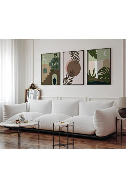 ARTCASTLE Set de 3 tablouri cu ramă din lemn Mix