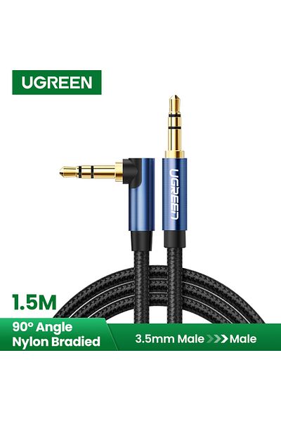 Ugreen |AUX cable 3.5mm Male To Male Angled   1.5M| Blue