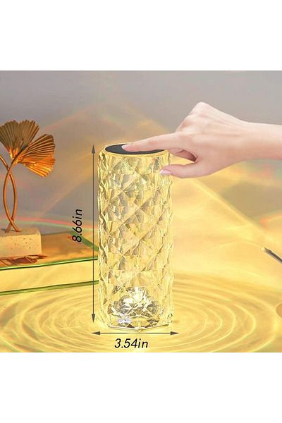 fulina Diamond Crystal Table Lamp, With Touch Control, USB Charging, Suitable for Living Room and Bedroom