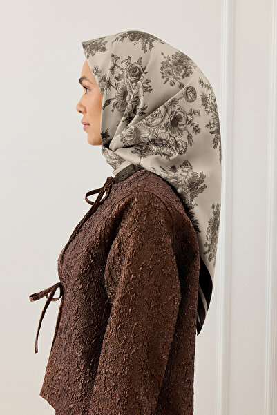 Qef Twill Silk Scarf, Black Eva