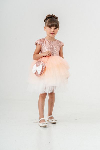 Eray Kids Παγιέτες Φούστα με παγιέτες Βραδινό φόρεμα για κορίτσια με τσάντα δώρο