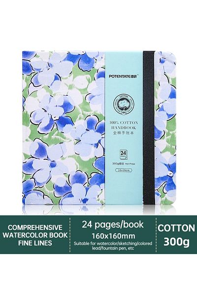 Choice 16x16cm Hot Press B POTENTATE 100% Cotton Watercolor Book Square Sketchbook 300g Art Drawing Sketch