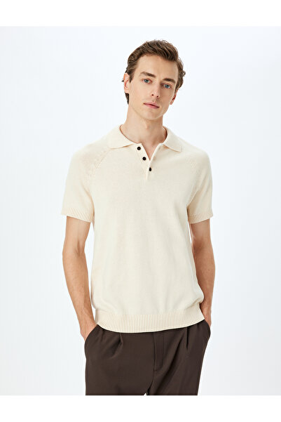 Koton Pamuklu Düğmeli Polo Yaka Kısa Kollu Triko Tişört