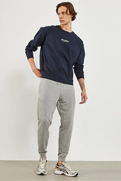 VENA Ανδρικό παντελόνι με ελαστικό πόδι σε γκρι μελανζέ λεπτή εφαρμογή