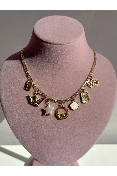 Reorah Collection Lemurian Charm Necklace-Mermaid Charm Necklace