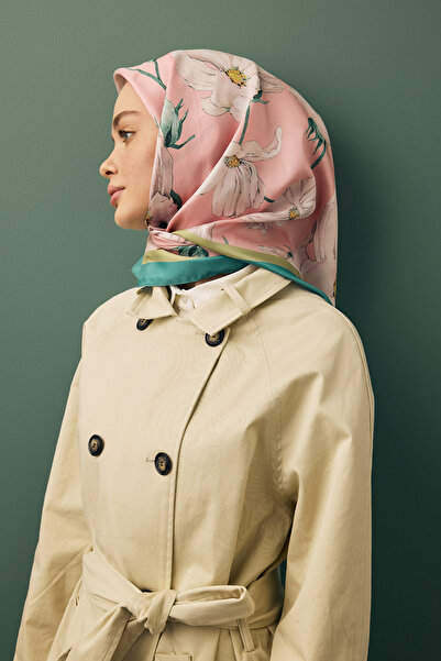 Qef Twill Silk Scarf - Daisy Powder