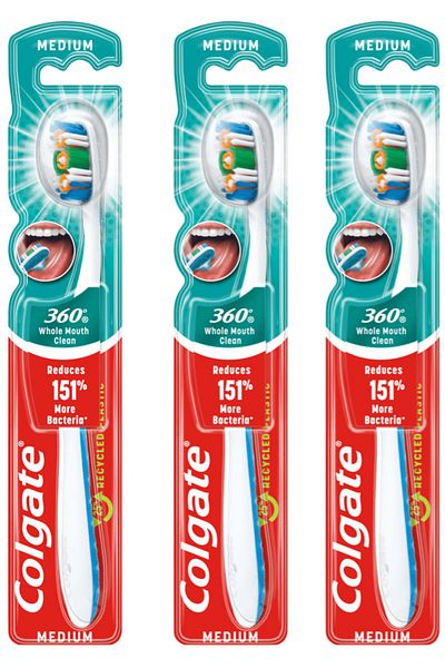 Colgate ToothbrUSh T/B 360 Medium X 3