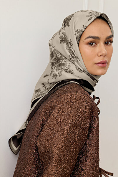 Qef Twill Silk Scarf, Black Eva