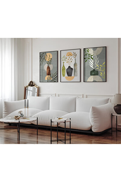 ARTCASTLE Set de 3 vaze cu rame din lemn