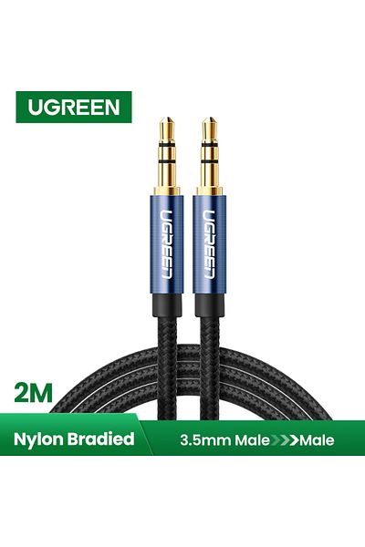 Ugreen كابل دائري من ذكر إلى ذكر 3.5 مم H105 بطول 2 متر | أزرق