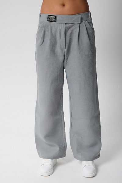 Firststops Women's Anthracite High Waist Velcro Waist Palazzo Trousers