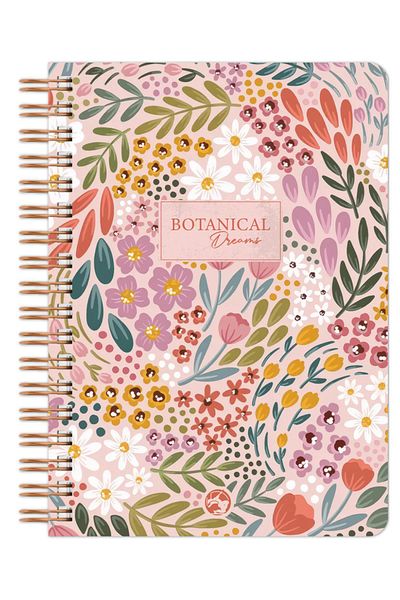 Le Color Botanical Spiral Notebook Striped Pink 17X24 cm