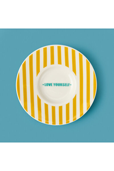 Evidea Kitchen Love Yourself Çay Tabağı - Sarı - 13 cm