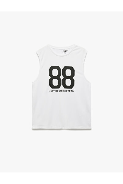 Koton Printed Crew Neck Sleeveless Athlete's Tank Top
