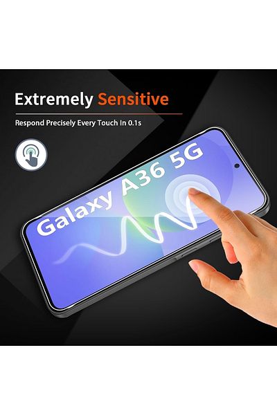 m.tk moveteck واقي شاشة متوافق مع هاتف Samsung Galaxy A36 / A56، زجاج مقاوم للكسر، زجاج مقسى 9H، شفاف