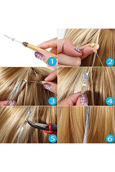 CREST E-TİCARET Red Sparkle Hair Tinsel Hair Glitter - Ht07