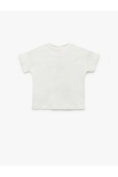 Koton Crew Neck Cotton Printed Short Sleeve T-Shirt