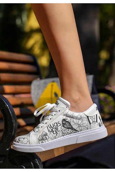 Dogo Adidași din piele vegană pentru femei - Design „I was here”.