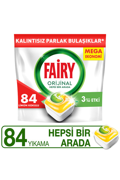 Fairy Hepsi Bir Arada Limonlu Bulaşık Makinesi 84'lü Tablet Deterjan